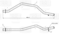 TRIALLI EMP 0306 Труба выхлопная для автомобилей ГАЗель Бизнес (33023) дв.УМЗ Евро-3, ISF2.8S Евро-4 (алюминизированная сталь)