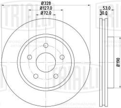 TRIALLI DF 117210 Диски тормозные для автомобилей Jeep Grand Cherokee (05-)  /  Comander (06-) передние d=328 окрашенные