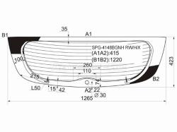 Стекло заднее (Цвет зеленый/ Обогрев/ 5D HBK) Hyundai Solaris 10-17 / Accent 11-17