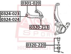 Опора шаровая верхнего рычага HONDA HONDA : CR-V 1996-2002 RD1/RD2HONDA CR-V RD1/RD2 1997-2001 0320-213