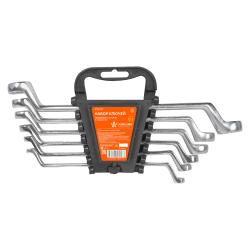 Набор ключей накидных с изгибом 6пр. (6х7мм-17х19мм) холдер (ATAH013)