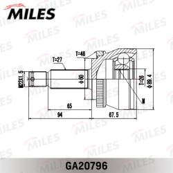 GA20796 ШРУС KIA C`EED/i30 -12 1.6CRDi/2.0CRDi нар.
