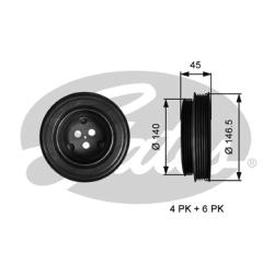 Шкив к/вала PEUGEOT BOXER/CITROENJUMPER/FORD TRANSIT 2.2D 06- TVD1138