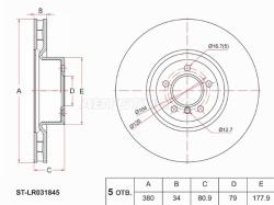 Диск тормозной (Перед) Land Rover Range Rover 02-12