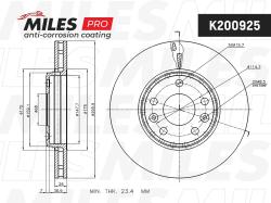 Диск тормозной RENAULT LAGUNA 07-/MEGANE 08-/SCENIC 09- передний вент.D=296мм. k200925