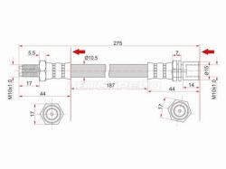 Шланг тормозной передний (Таиланд) TOYOTA LAND CRUISER PRADO 84-96 мост/CHASER/CRESTA/MARK2 88-92