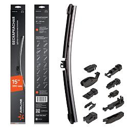 Щётка с/о 380мм (15") бескаркасная, 2шт. 10 адаптеров AWB-BK-380K