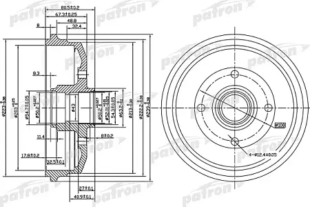 PDR1057 Барабан тормозной