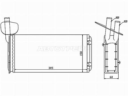 Радиатор отопителя салона  VOLKSWAGEN TRANSPORTER T4 90-