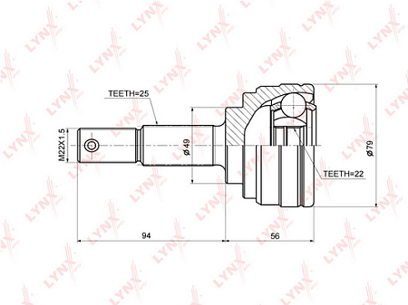 ШРУС NISSAN TIIDA 1.6 07- нар. CO-3678