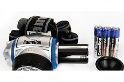Camelion LED5310-7F3   (фонарь налобн, металлик, 7LED, 3 реж, 3XR03 в компл, пласт, блист) 7534