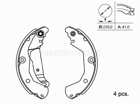 Колодки тормозные барабанные Chevrolet Aveo 11-15