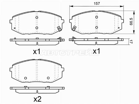 Колодки тормозные (Спереди) Hyundai Staria 21-