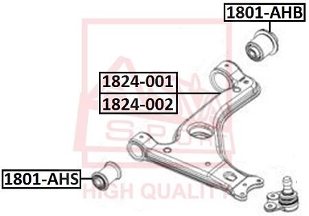 Рычаг нижний левый OPEL ASTRA H 1824-002