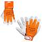 Перчатки козья кожа, комбинированные (натур.кожа/хлопок) (XL), оранж./сер., с подвесом (AWG-S-14)