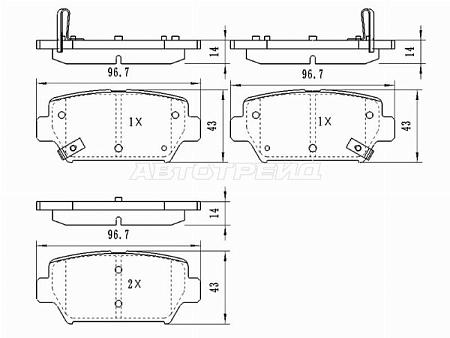 Колодки тормозные (Сзади) Mitsubishi Eclipse Cross 17-