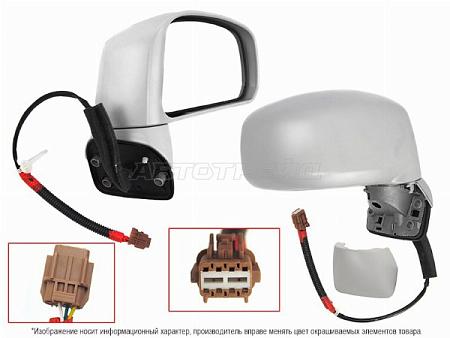 Зеркало Nissan Tiida 04-14 (Справа/ Регулировка/ 3 контакта)