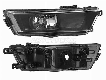 Фара противотуманная (Справа/ Чёрная) Skoda Rapid 12-17