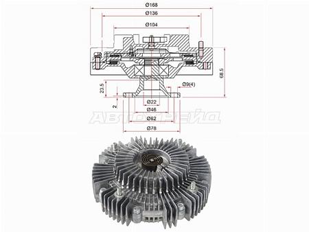Вискомуфта TOYOTA FORTUNER 15-21/HILUX 15-