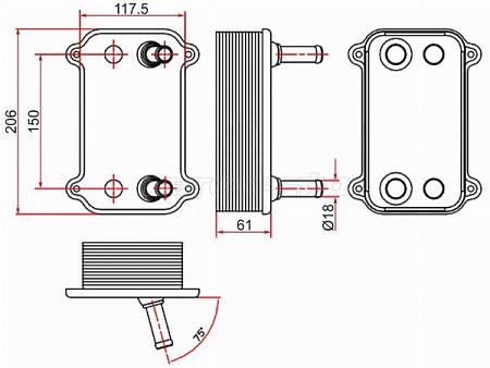 Радиатор масляный PORSCHE CAYENNE 03-06