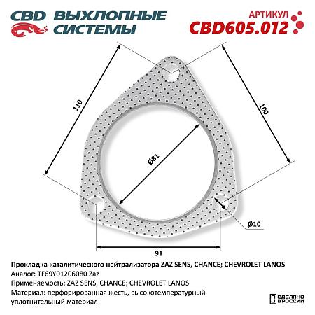 Прокладка каталитического нейтрализатора CBD605.012