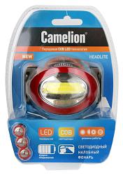 Camelion LED5382   (фонарь налобн, черн., COB, 4 реж, 3XLR03 в компл, пласт, откр. блист) 13366