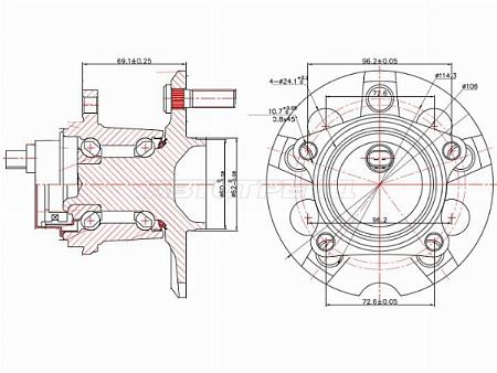 Ступичный узел задн. TOYOTA RAV4 2WD ABS 00-04