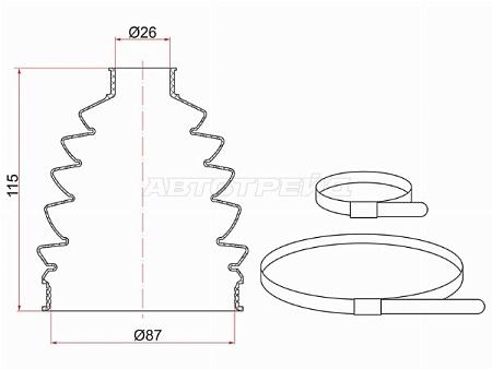 Пыльник шруса наружный перед VW POLO (2 хомута. термопластик)
