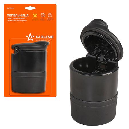 Пепельница "Элит" прорезиненная с крышкой, цвет черный (AAT-03)