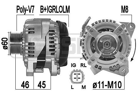 Генератор TOYOTA RAV IV 2.0 06- 209501