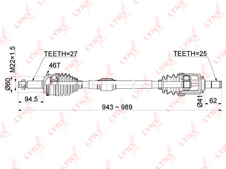 ШРУС KIA CEED/HYUNDAI I30 06-12 нар. CO-3851A
