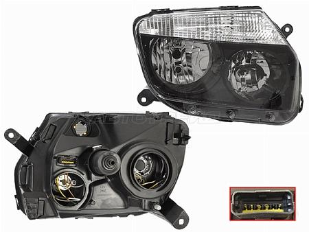 Фара Renault Duster 10-15 (Справа/ Чёрная)