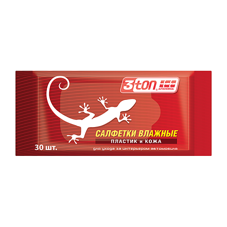 3TON Салфетки влажные для пластика и кожи 200х150 52182