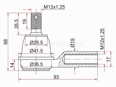 Наконечник рулевой тяги HR-V