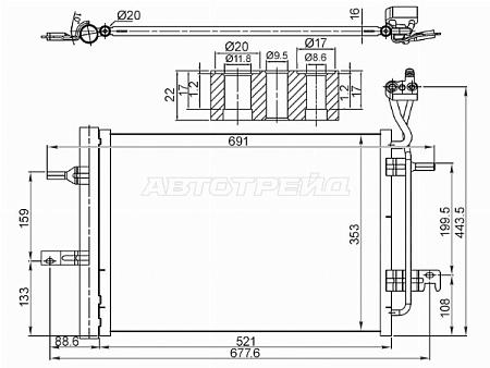 Радиатор кондиционера Opel Meriva 03-10