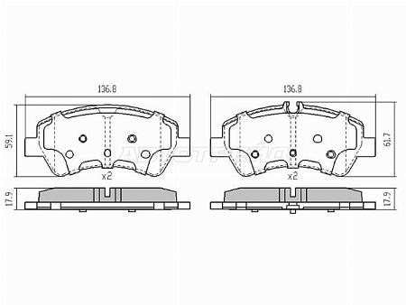 Колодки тормозные (Сзади) Ford Transit 85-20