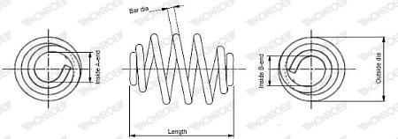 Пружина подвески OPEL ASTRA H 04- задняя SN2867