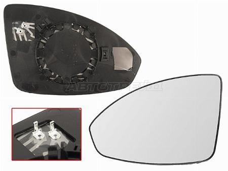 Полотно зеркала Chevrolet Cruze 09-15 (Слева/ Обогрев/ асферическое)