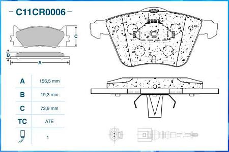 Колодки передние C11CR0006