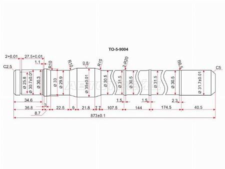 Полуось FR TY Land Cruiser 80/105 (длинная)  -LH