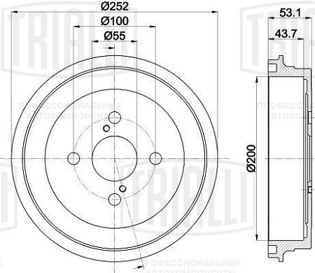 Барабан торм. для а/м Toyota Yaris (05-) d=200 (TF 051342)
