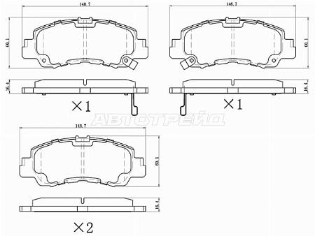 Колодки тормозные (Спереди) Mitsubishi Eclipse Cross 17-
