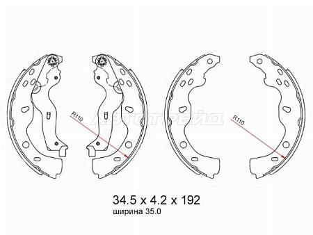 Колодки тормозные барабанные Suzuki SX4 06-16