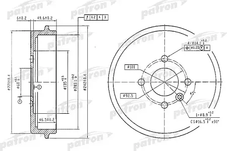 PDR1247 Барабан тормозной