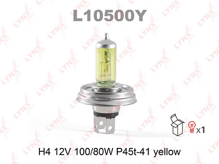 Лампа H4 12V 100/80W P45T-41 YELLOW L10500Y