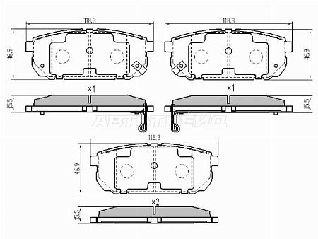 Колодки тормозные (Сзади) Kia Sorento 02-09