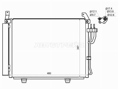 Радиатор кондиционера Hyundai i10 07-13