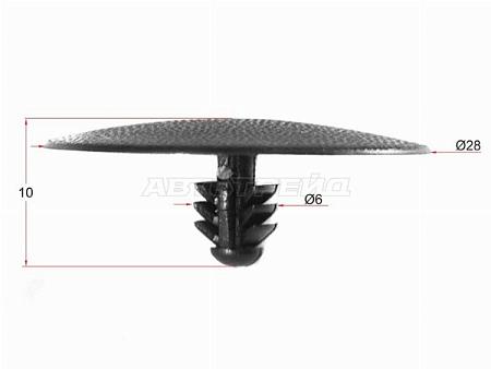 Клипса крепления обшивки капота NISSAN SENTRA (1 шт.)