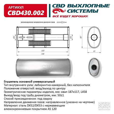 Глушитель основной универсальный CBD430.002
