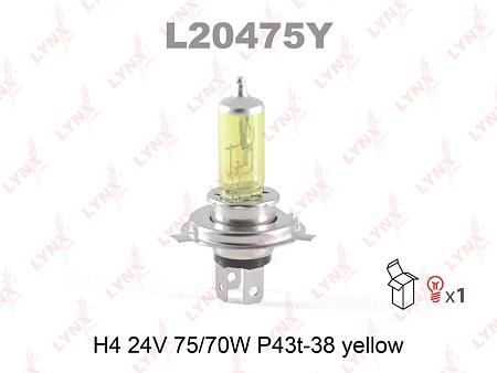 Лампа H4 24V 75/70W P43T-38 YELLOW L20475Y
